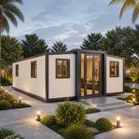Maison conteneur extensible de luxe moderne de 30 pieds, villa modulaire préfabriquée, cabane portable