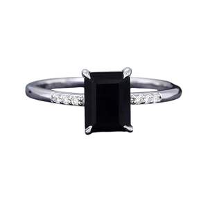 Women's <b>Ring</b> Natural <b>Black</b> <b>Onyx</b> CZ Gemstone December Birthstone Birthday Anniversary Handmade Jewelry 925 Sterling Silver <b>Ring</b> - Product Image 1