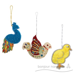 Ornamento di tacchino fatto a mano ornamento di feltro festivo ricamo rustico decorazione per le vacanze all'ingrosso - Product Image 2