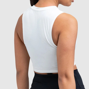High Quality Women Tank <b>Crop</b> <b>Top</b> Fitness Workout Comfortable Soft Fabric Elastic Tank <b>Top</b> - Product Image 6