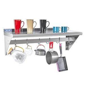 Estante de Almacenamiento Flotante Comercial para Montaje en Pared con 6 Ganchos para Cocina de Restaurante, Hotel, Tienda, Utensilios de Cocina, Garaje, Espacios del Hogar - Product Image 1