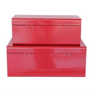 Juego de 2 Baúles de Almacenamiento de Metal Rojos Navideños - Product Image 2