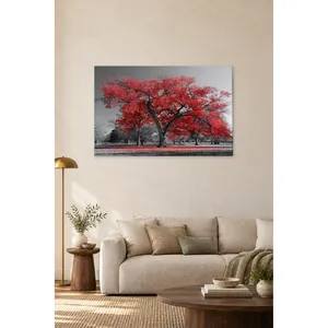 Impression sur toile Fida Red Tree in Black and White Park - Product Image 3