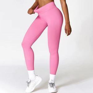 Mallas de cintura alta para mujer, pantalones de yoga sin costuras, mallas elásticas para fitness para mujer - Product Image 2