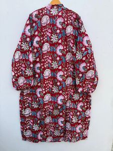 ชุดราตรีพิมพ์ลายบ้านสีชมพูชุดผ้าฝ้ายอินเดียทำมือชุดเดรสยาวคอลลาจสำหรับผู้หญิงเสื้อผ้าฤดูร้อนชายหาดน้ำหนักเบา - Product Image 5