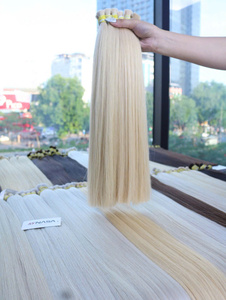 NASA Hair Bac Ninh Raw Blonde PLA02 Bulk High Quality 100% Virgin Natural Vietnamese Human Hair Machine Double Weft Extension - Product Image 1