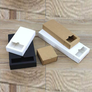 Lote Marrón Negro Blanco Kraft Caja de embalaje de cartón Embalaje Regalo Cajón de papel negro Cajas de regalo Cartón - Product Image 6