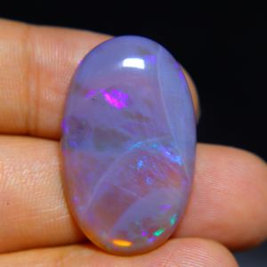 โอปอลเจลลี่สีม่วงออสเตรเลีย ทรงหลังเบี้ย สำหรับทำเครื่องประดับ อัญมณีโอปอลออสเตรเลียแท้ ทรงหลังเบี้ย ขนาด 33x21x6 มม. - Product Image 4