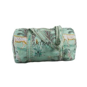 Bolsas de Viaje Grandes de Algodón para Fin de Semana, Tejido Acolchado, Bolsas de Hombro Reutilizables para Mujer, para Playa, Viajes Cortos, Color Personalizable, Logotipo, Cremallera - Product Image 2