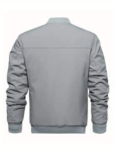 Veste bomber zippée à col montant pour homme, logo personnalisé OEM ODM, poches avant, capuche, hiver, sport, décontracté, confort, service direct - Product Image 2