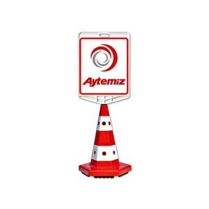 Road Safety Double-Sided Printing Aytemiz Logo Traffic Cone <b>Set</b> (Plastic/<b>PC</b>) - Product Image 1