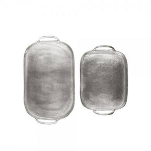 Bandeja larga rectangular para servir café, té y frutas, para la mejor mesa, con acabado Natural chapado en oro - Product Image 5