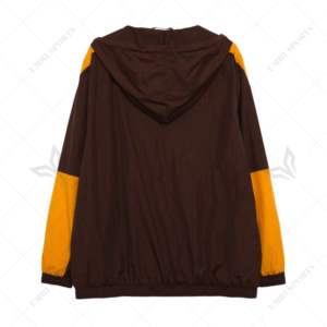 Chaqueta cortavientos con media cremallera Iota Phi Beta personalizada para senderismo, chaqueta impermeable para la lluvia, cortavientos griego, marrón y dorado - Product Image 2