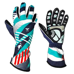 Custom karting Gloves Professional Motorcar Racing Gloves in Full Fingers Sports Racing Anti-slip Sports Wear Racing Gloves