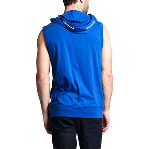Meilleure vente Design personnalisé pour hommes 100% coton Fitness Wear Heavyweight Sleeveless Zipper Hoodies for Winter Plain Dyed - Product Image 2