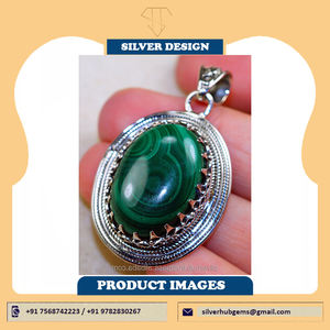 Pendentif en argent sterling 925, pierre précieuse naturelle de malachite de haute qualité, design unique, magnifique pour toutes les occasions, pendentifs et breloques raffinés - Product Image 4