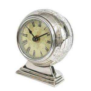Aluminum Metal Round Shape Silver Plated <b>Table</b> <b>Clock</b> Fancy Style Hot Selling Highest Quality Home Accent Decorative <b>Table</b> <b>Clock</b> - Product Image 1