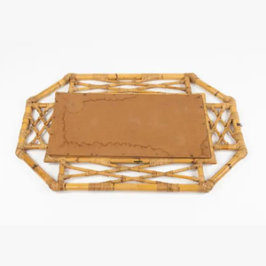 Miroir mural en rotin octogonal de couleur design personnalisable fait à la main, cadre rustique, miroir suspendu décoratif pour bureau à domicile - Product Image 5