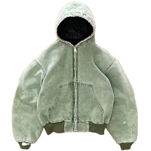 Sweats à capuche à fermeture éclair délavés à l'acide pour hommes 100% coton Basics Oversized Distressed Loose Fit Unisex Wholesale Custom Made Men Hoodies - Product Image 4