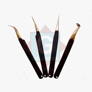 Pinces à cils en acier inoxydable gris de haute qualité avec couleur et logo personnalisables Garantie de 3 mois - Product Image 1