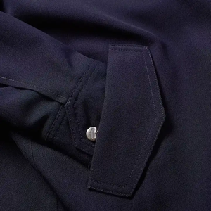 Veste d'entraîneur unisexe bleue à logo personnalisé 100% polyester léger bouton avant Streetwear vestes d'extérieur à manches longues - Product Image 5