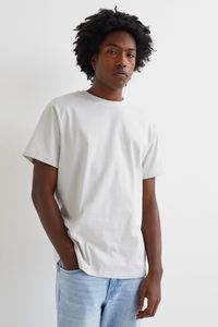 Camiseta de cuello redondo de algodón de manga corta ajustada para hombre - Product Image 5