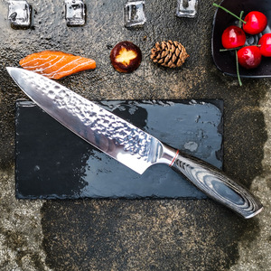 Couteau de chef professionnel de 8 pouces avec manche en bois de Pakkawood couteau de cuisine en acier inoxydable forgé allemand à haute teneur en carbone - Product Image 5