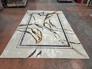 Tapis turc tissé à la machine Adiva, technique jacquard, motif géométrique, usage domestique, lavable, avec support en coton antidérapant en caoutchouc - Product Image 6