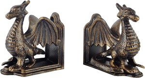 El libro de dragón con acabado en oro metálico termina con un aspecto refinado para las bibliotecas familiares de los amantes de los libros y agrega un acento mítico majestuoso - Product Image 4