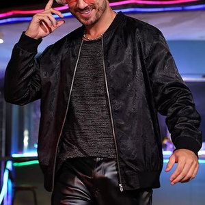 แจ็คเก็ตบอมเบอร์สำหรับผู้ชายแจ็คเก็ตบอมเบอร์แบบลำลองมีปกตั้งบริการ OEM & ODM - Product Image 4