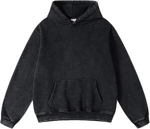 Sudadera con capucha de gran tamaño Unisex lavado ácido, sudadera de algodón Vintage de lana pesada, ropa de calle para hombres y mujeres, moda de calidad Premium - Product Image 5