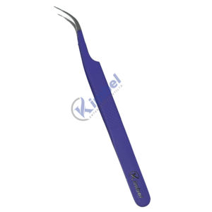 Pinces à épiler en acier inoxydable à pointe en forme de L pour extensions de cils, marque privée, volume, pointe en fibre - Product Image 3