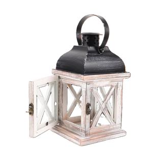 New Arrival Customized <b>Wooden</b> <b>Lantern</b> in Natural Wood Color with Glass & Top Metal - Product Image 1