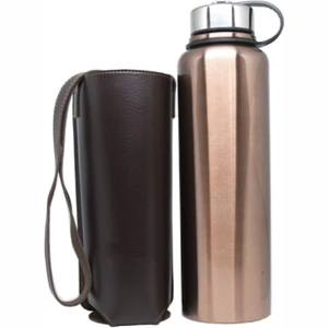 Housse de bouteille d'eau en cuir, écologique, pochette de bouteille portable avec longue sangle, cadeau promotionnel, porte-boisson en cuir, porte-bouteille - Product Image 2