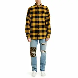 Directo de fábrica de los hombres Casual amarillo y negro Single Western Shirt Hombres de negocios Caballero Traje Chaqueta - Product Image 1