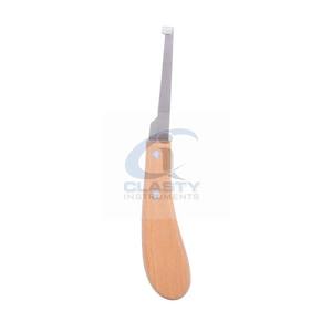 CUCHILLO DE ENGANCHE DE DOBLE S MANGO DE MADERA CON BUCLE GRANDE OVALADO CUCHILLO DE ENGANCHE HERRAMIENTA INSTRUMENTO VETERINARIO - Product Image 1