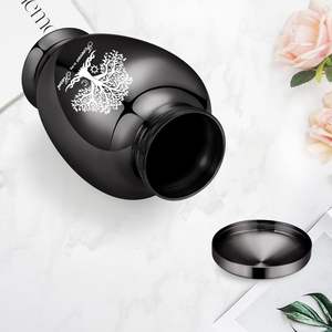 Black Tree of Life Stainless Steel Urn for Human <b>Ashes</b> for Women Men Funeral Decorative Urns for <b>Ashes</b> <b>Keepsake</b> Custom Size Urn - Product Image 2