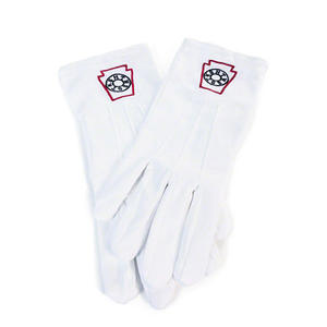 Guantes hechos de algodón Lavable Masónico Libre Masones Guantes masónicos simples con bordado Logo guantes masónicos - Product Image 4
