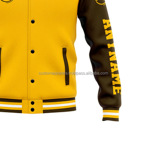 Venta al por mayor Sports Fan Club Varsity Jacket 100% Stand Collar bordado decoración frontal Logo colocación lana transpirable - Product Image 6