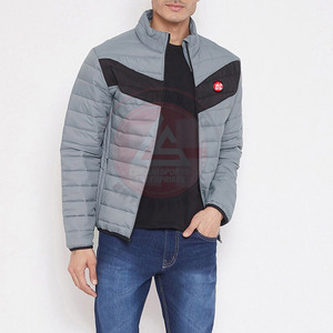 New Arrival Full Zipper Stand Collar Front Logo <b>Slim</b> <b>Fit</b> Puffer Winter <b>Jacket</b> Private Label - Product Image 5