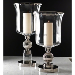 Bougeoir Royal Look en métal et verre Lot de 3 accessoires pour bougies et éclairs votifs Fournitures d'un fournisseur indien - Product Image 3