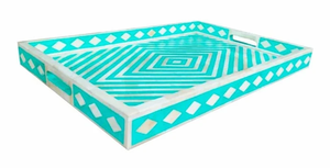 Bandeja de Madera con Incrustaciones de Hueso Cuadrada, Tradicional, para Servir en Bodas, Decorativa, para Mesa de Centro, para Aperitivos, con Logotipo Personalizado/OEM, para Hogar, Hotel, Restaurante - Product Image 3