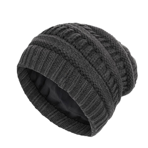 Gorro de invierno Unisex con forro de algodón 100%, gorro cálido ajustable holgado de punto con Cable, uso diario - Product Image 1