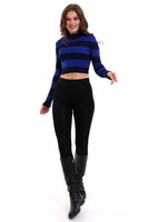 Suéter de Punto de Manga Larga con Cuello Alto a Rayas para Mujer, de Alta Calidad, para Uso Casual, Oficina, Yoga, Otoño Invierno, Venta al por Mayor