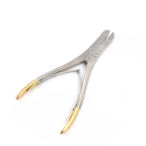 Fórceps de corte de hueso Ruskin curvo medio oro mejor calidad Acero inoxidable doble acción cortador de hueso instrumentos ortopédicos - Product Image 4