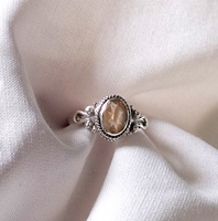 Nouvelle Arrivée Bague en Quartz Citron Plaqué Rhodium Argent Sterling 925 Bijoux de Fiançailles et de Mariage pour Fêtes et Anniversaires