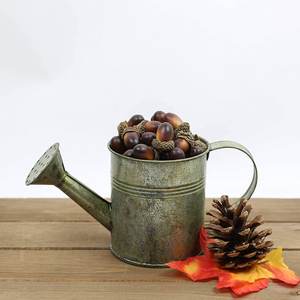 Regadera de estaño galvanizada gris antiguo, decoración del hogar de Metal para jardineras rústicas y fabricación artesanal - Product Image 3