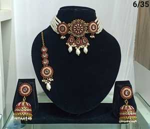 New Design Fancy Gold Plated Traditional Motipearl & Drop Kundan Studded Choker Necklace <b>Set</b> & <b>Jewellery</b> <b>Set</b> for Woman and <b>Girl</b> - Product Image 3