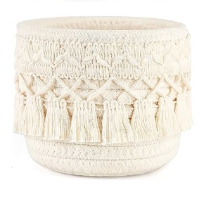 Most Selling Product Macrame Laundry Cloth Storage <b>Basket</b> & <b>Bathroom</b> Accessories Storage <b>Basket</b> Home Essential Laundry <b>Basket</b> - Product Image 1