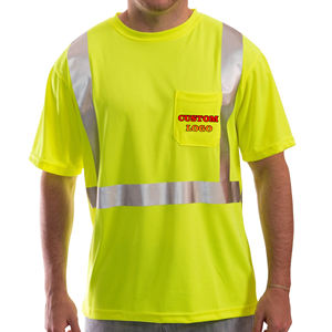 เสื้อยืดทำงานผ้าโพลีเอสเตอร์100% Hi-Vis สำหรับผู้ชายเสื้อยืดสะท้อนแสงน้ำหนักเบาสั่งทำได้ - Product Image 6